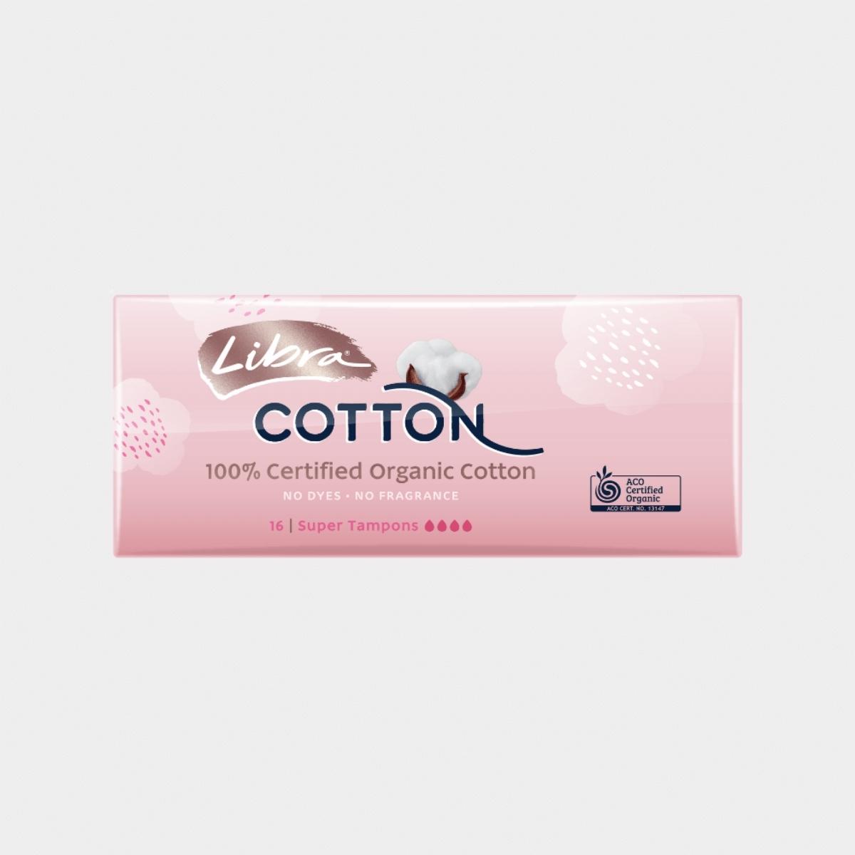 100% Certified Organic Cotton Super Tampons