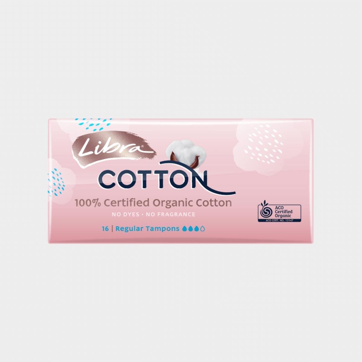 100% Certified Organic Cotton Regular Tampons