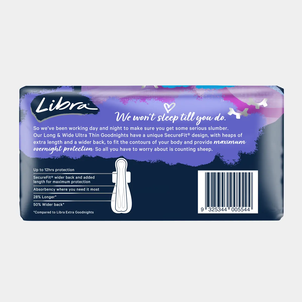 Ultra Thin Goodnights Pads Long and Wide with Wings